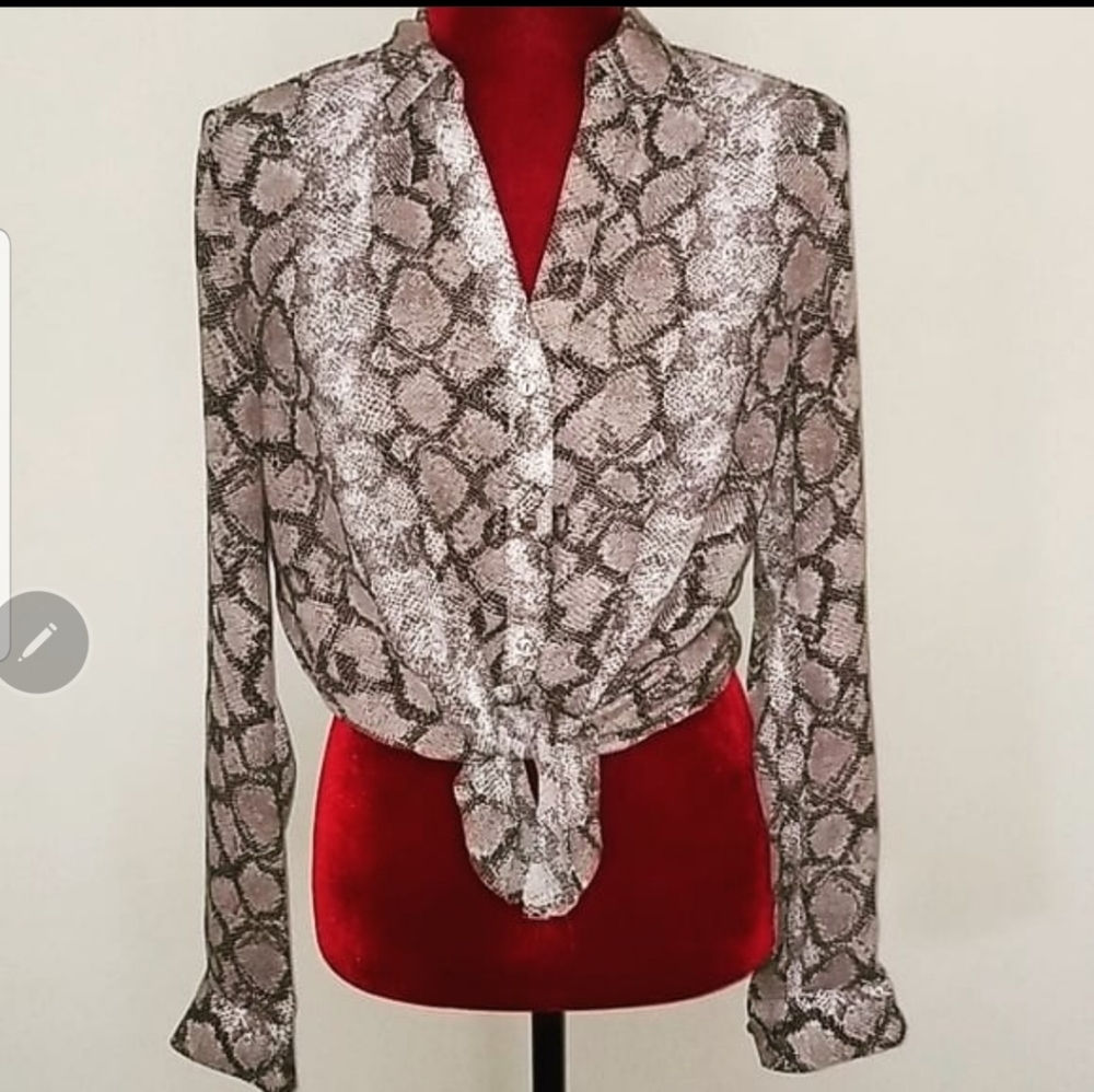 The Limited Ashton Snake Print Blouse